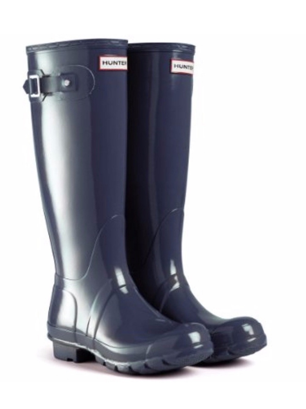 Hunter Gloss Tall Rain Boots in Navy